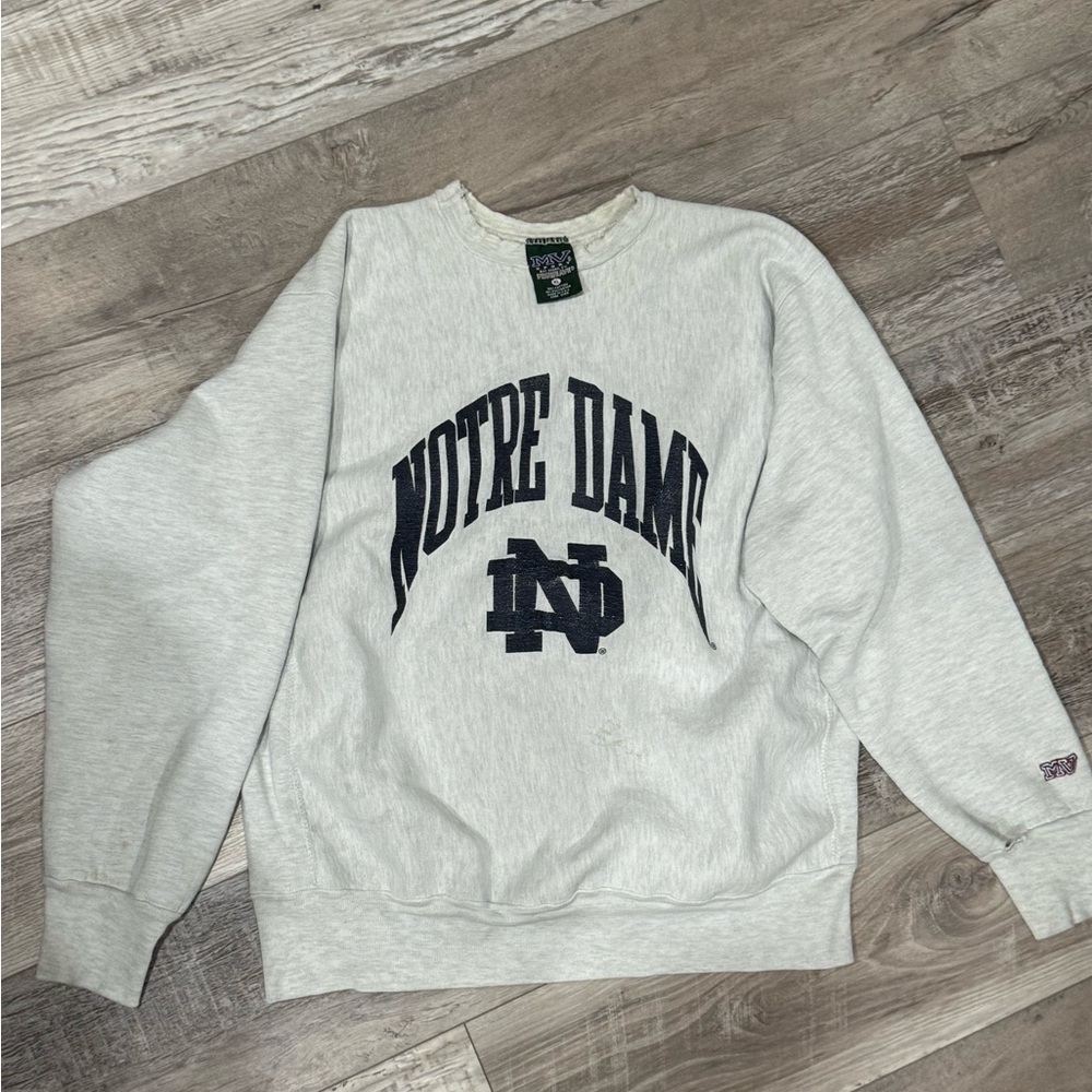 Vintage Notre Dame Gray MV Sport Crewneck Sweatshirt